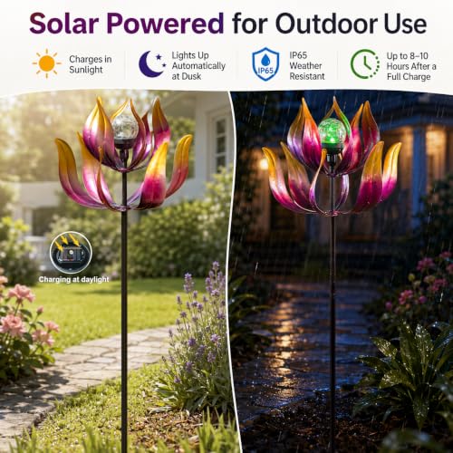 Solar Wind Spinner Outdoor Metal Decor
