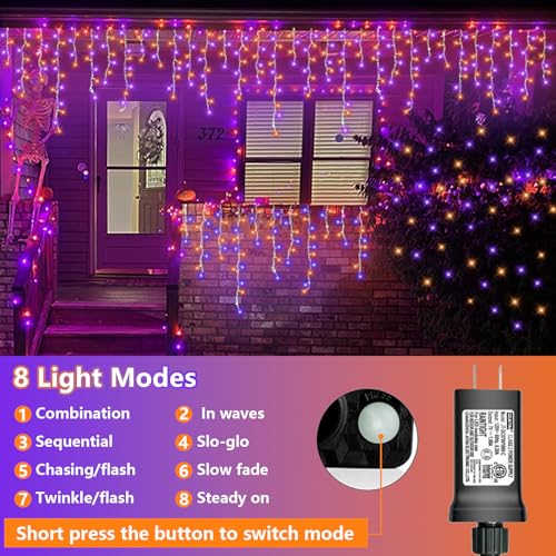 Orange and Purple Halloween Lights (33 Foot)