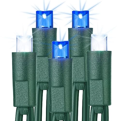 5MM Wide Angle Christmas Lights Blue & White
