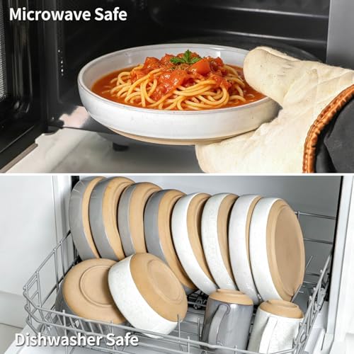 Pasta Bowls Set of 4 with Sesame Glaze Finish (4 Count)