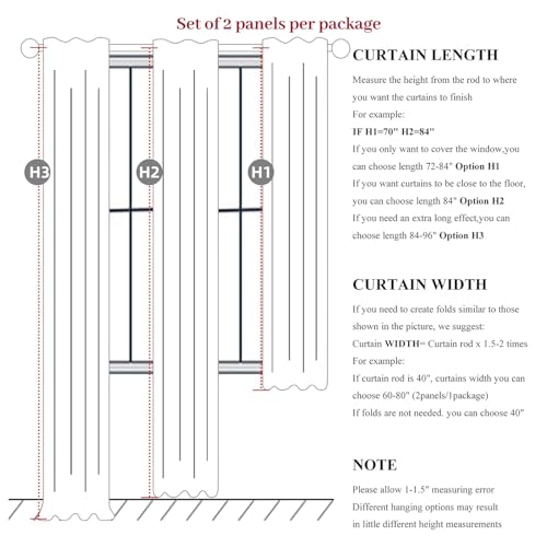 Curtains 60 Inch Length Wide Pinch Pleated Blackout Curtain for Sliding Glass Door