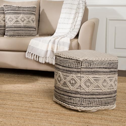 Pouf Ottoman with Filler Cube Bean Bag Pouffe