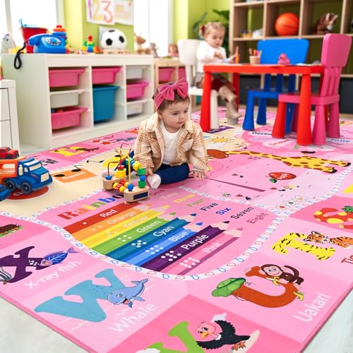 BENRON 7x10 Playroom Rug for Kids Washable