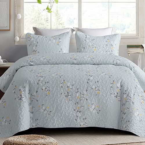 Reversible Boho Quilts Queen Size Light Blue