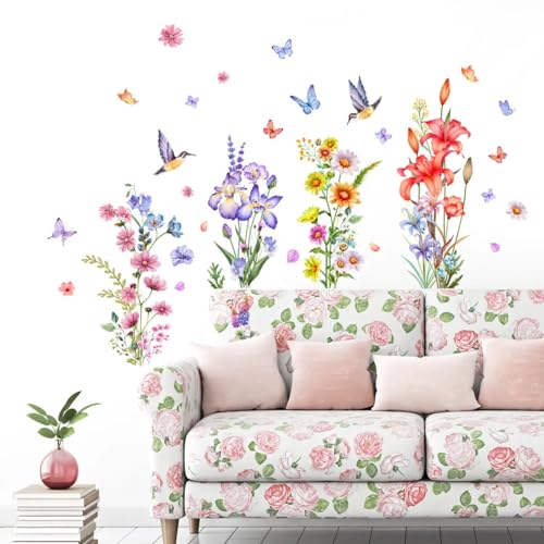 Set of 40 PCS Hello Spring Summer Window Cling Sticker Daisy (40.01 Count)