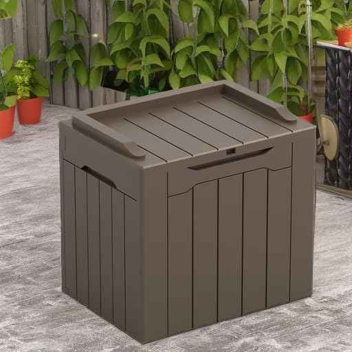 31 Gallon Resin Deck Box All Weather Outdoor Storage Boxes for Patio Furniture Set