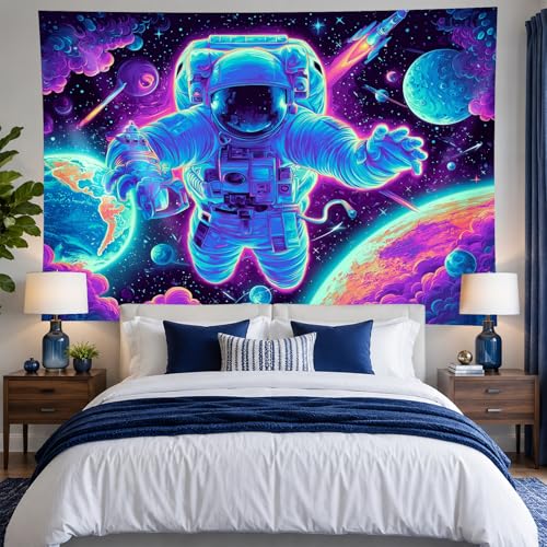 Blacklight Tapestry Galaxy Wall Hanging 78 x 59 Inch