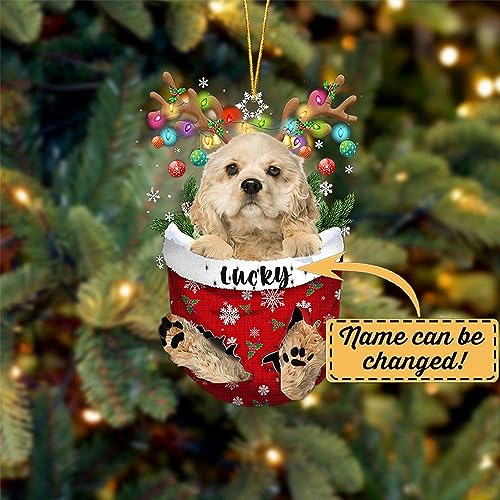 Cream Cocker Spaniel Dog Christmas Ornament