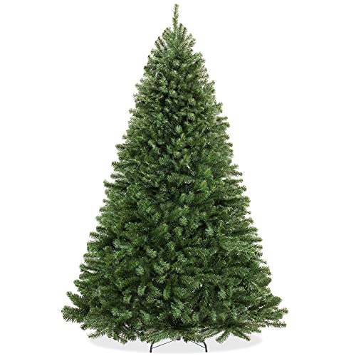 7.5FT Realistic Green Spruce Unlit Artificial Holiday Christmas Tree with Sturdy Metal Stand