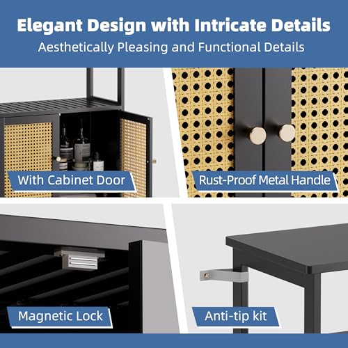 Rattan Bathroom Storage Cabinet
