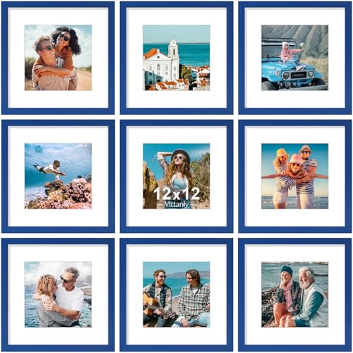 12x12 Picture Frames Set of 9 for Wall Mounting (9 Count)