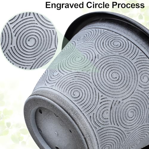 10 Inch Flower Pots Planters for Indoor Outdoor Plants (3 Count)