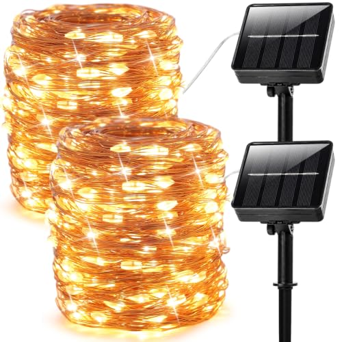 2PACK 66FT 200LEDs Fairy Lights Solar (2 Count)