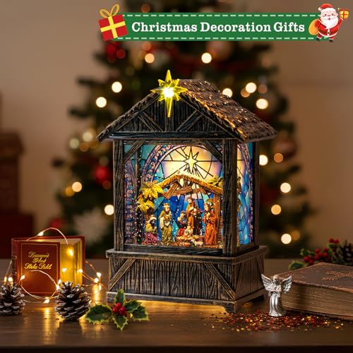 Christmas Snow Globe Lantern Indoor Decor