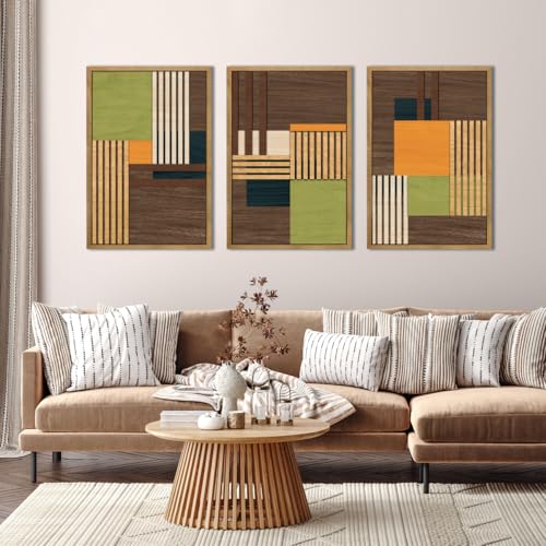 Large Modern Abstract Wooden Wall Art Set