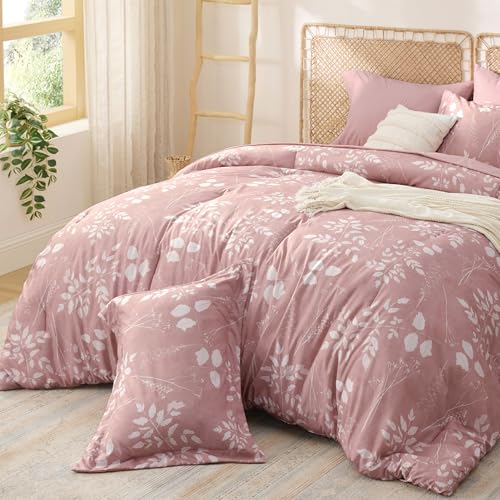 Floral Rose Pink Comforter Set
