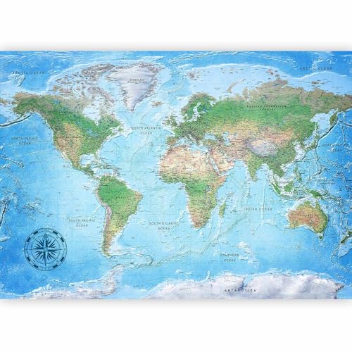 Wall Mural World Map 77x55 in (29.49 Sq Ft)