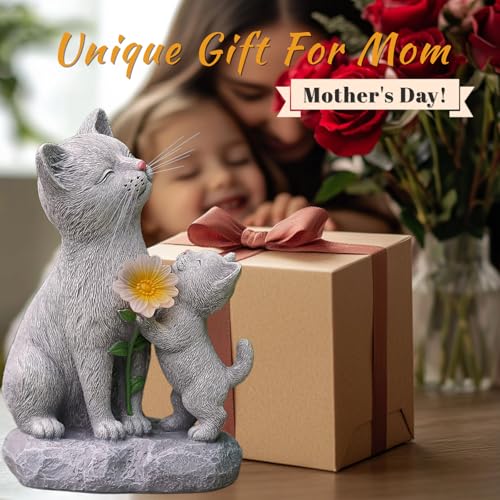 Solar Cat Garden Statue Outdoor Decor