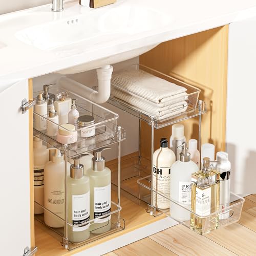 2 Pack Taller Pull Out Bathroom Under Sink Organizer (2 Count)