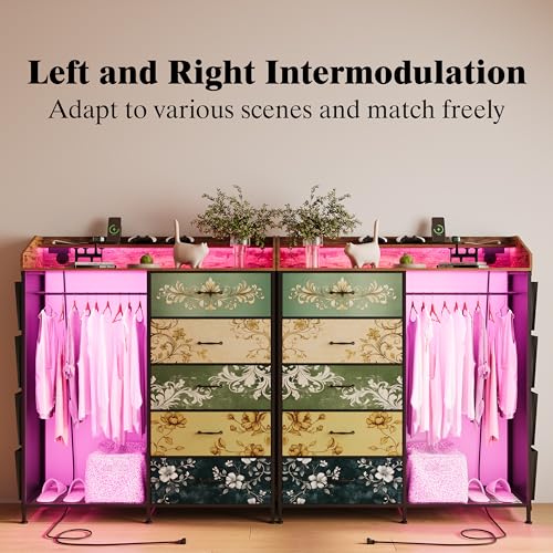 Dresser with Hanging Rack