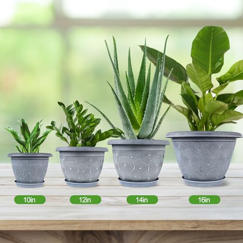 16 Inch Large Planter Pot for Plants Indoor Outdoor (4 Count)