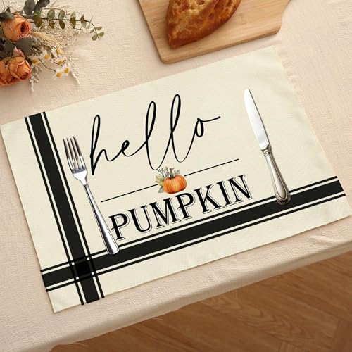 Hello Pumpkin Placemats Set of 4 (4 Count)