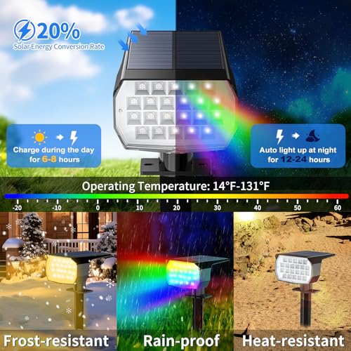 Solar Spot Lights Outdoor Waterproof (6 Count)