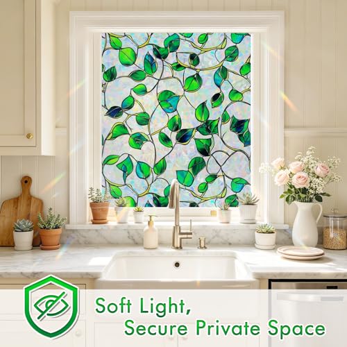 Rainbow Stained Glass Window Privacy Film