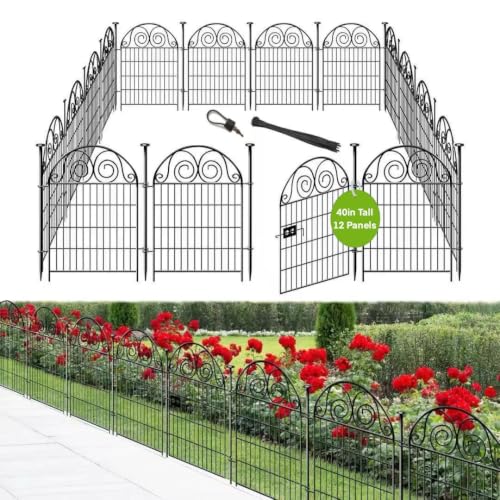 Tall Garden Fence Animal Barrier with Gate (90 Sq Ft)