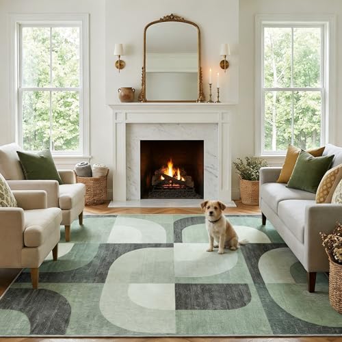 8X10 Area Rugs Modern Abstract Non Slip Washable Large Carpet for Living Room Bedroom (80 Sq Ft)