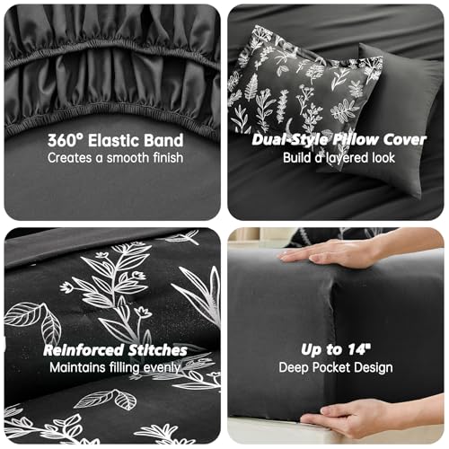 Black TwinXL Comforter Set