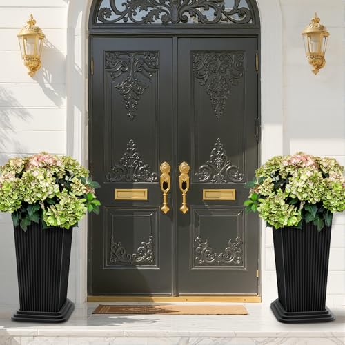 Set of 2 Tall Planters for Outdoor Plants (2 Count)