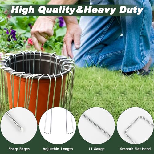 10 Inch 50 Pack Galvanized Landscape Staples 11 Gauge Anti (50 Count)