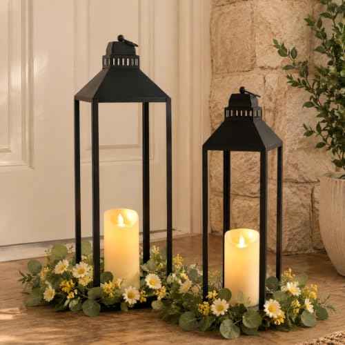 Large Lanterns Decorative Outdoor Indoor (2 Count)