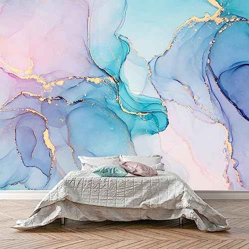 Marble Abstract Peel and Stick Wallpaper Mural for Girl Room Bedroom
