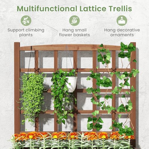 Raised Garden Bed with Trellis & Legs