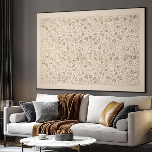 60"x72" Extra Large Framed Wall Art Vintage Botanical Sketch with Detailed Floral Pattern