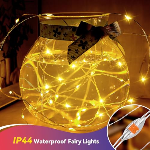 8 Pack Warm White Fairy Lights Battery Operated