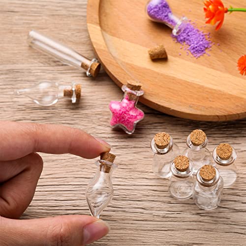 140 Pcs Mini Glass Bottles with Cork Stoppers Tiny Wishing Potion Bottles
