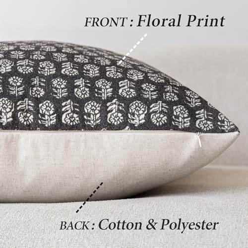Decorative Floral Print Throw Pillow Covers 22×22 Inch (2 Count)