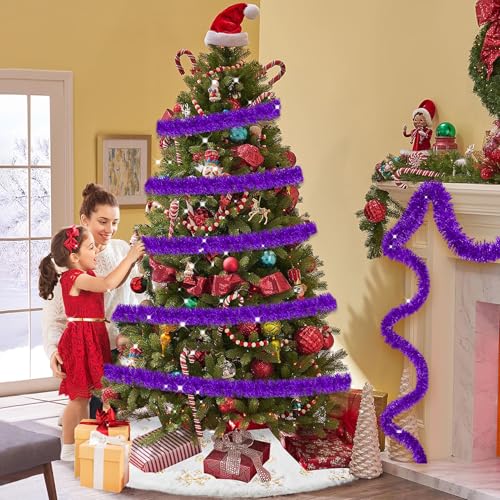 25 Feet Metallic Twist Tinsel Garland Wall Hanging Backdrop for Parade Floats (25 Foot)
