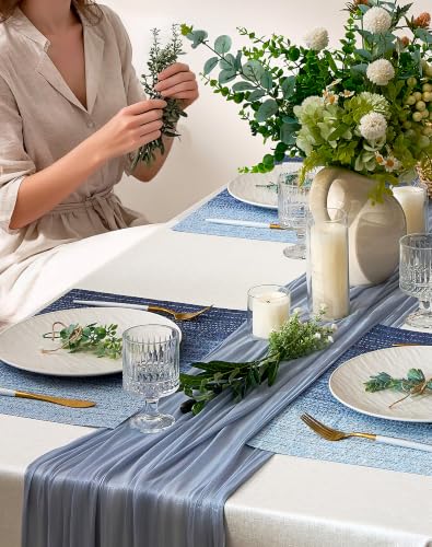 Gradient Blue Woven Placemats Set of 4 (3.2 Count)