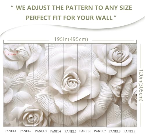 3D Relief Flower Wallpaper Mural for Living Room Bedroom