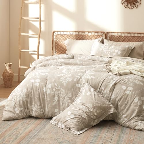 Floral Beige Comforter Set