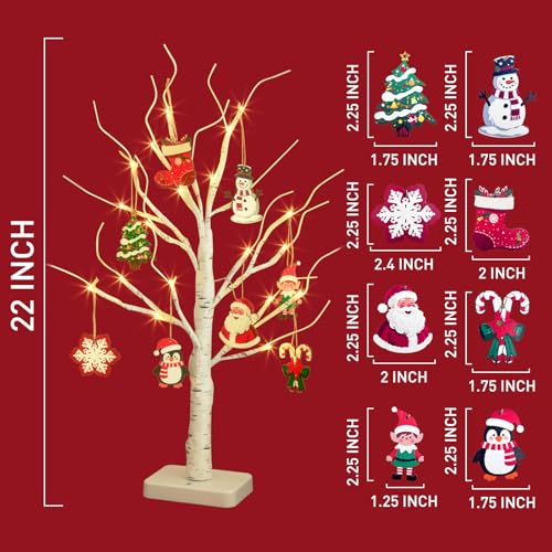 Lighted Birch Tree with Ornaments (2 Count)