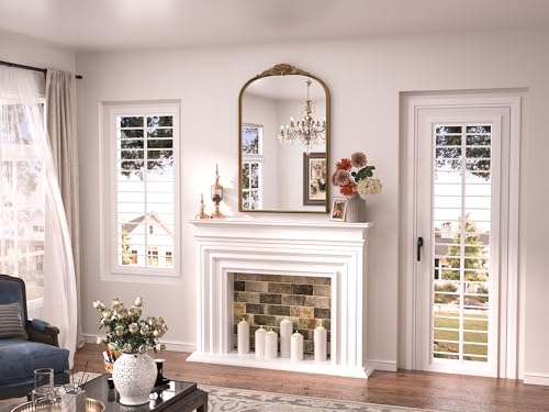 24x36 Gold Vintage Arched Mirror for Wall