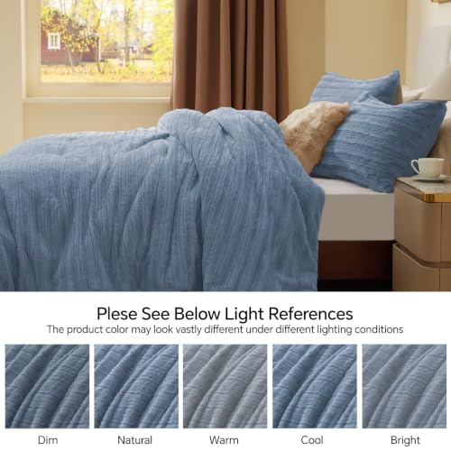 Faux Fur Queen Comforter Set