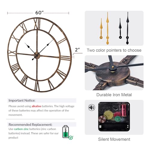 60 Inch Large Silent Wall Clock