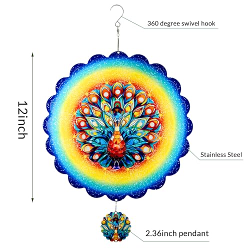 Peacock Hanging Wind Spinners