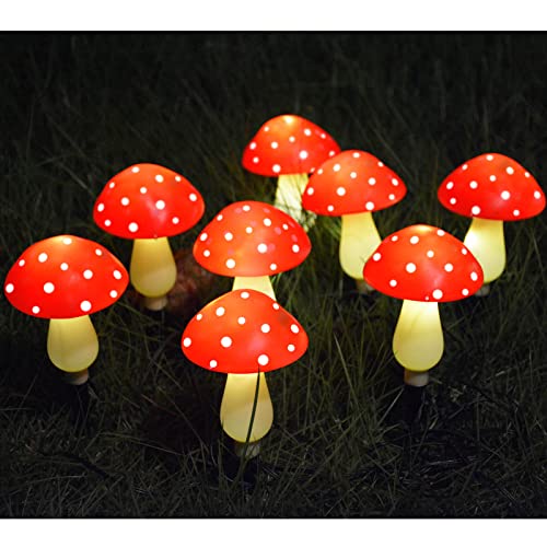 8 Pack Red Solar Mushroom Lamp (8 Count)